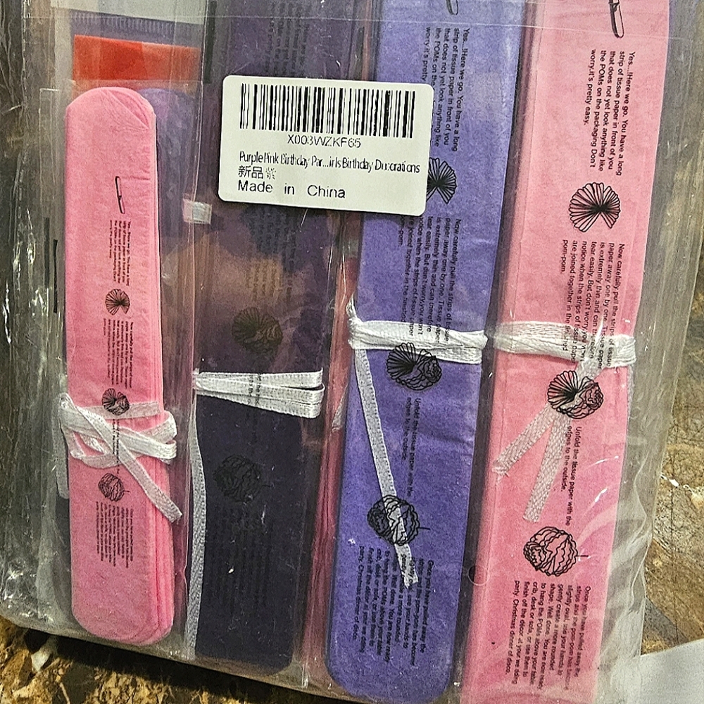 Happy birthday purple pink gold banner NWT